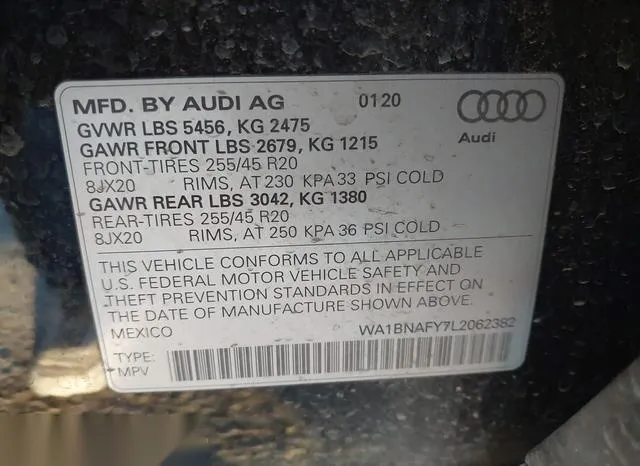 WA1BNAFY7L2062382 2020 2020 Audi Q5- Premium Plus 45 Tfsi Q 9