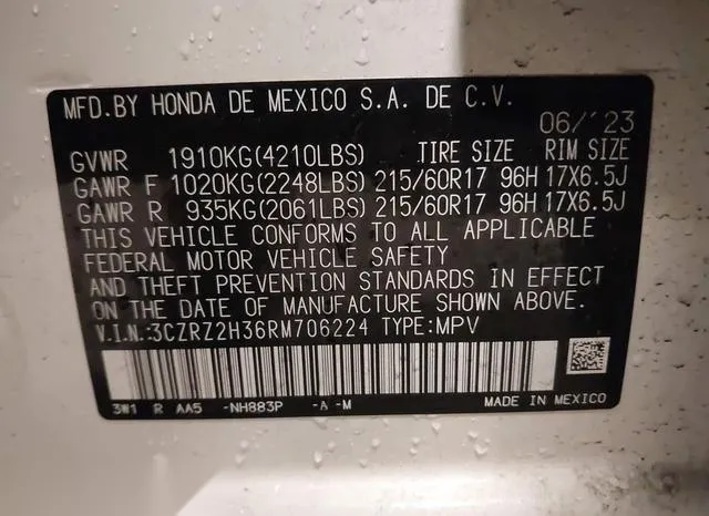 3CZRZ2H36RM706224 2024 2024 Honda HR-V- Awd Lx 9