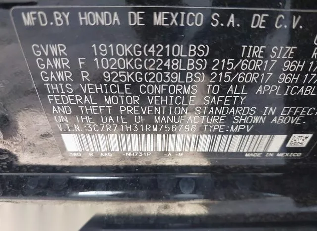 3CZRZ1H31RM756796 2024 2024 Honda HR-V- LX 9