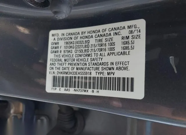 2HKRM3H33EH555918 2014 2014 Honda CR-V- LX 9