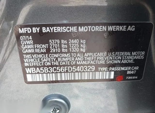 WBA5B3C56FD540329 2015 2015 BMW 5 Series- 535I Xdrive 9