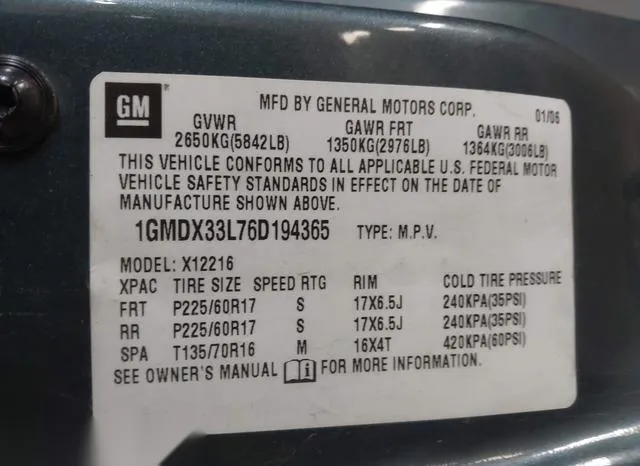 1GMDX33L76D194365 2006 2006 Pontiac Montana- Sv6 9