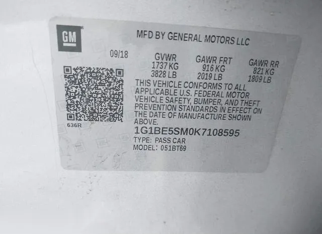 1G1BE5SM0K7108595 2019 2019 Chevrolet Cruze- LT 9