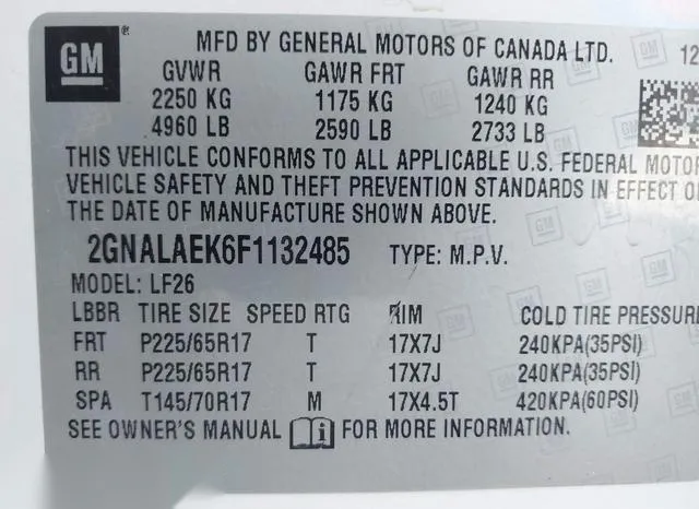 2GNALAEK6F1132485 2015 2015 Chevrolet Equinox- LS 9