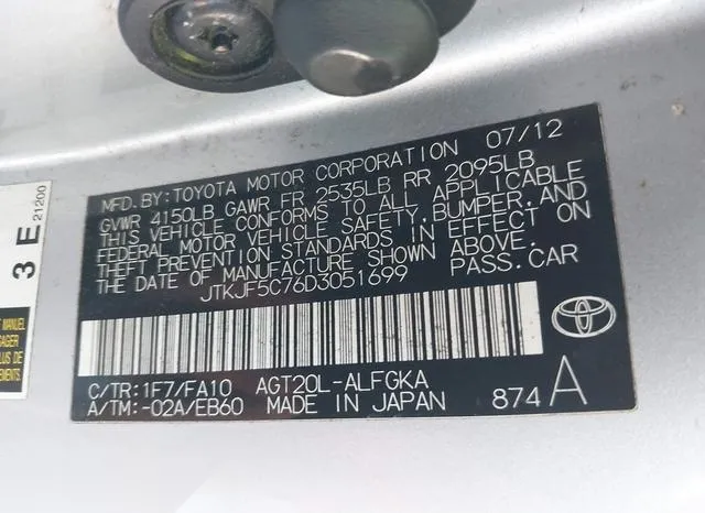 JTKJF5C76D3051699 2013 2013 Scion TC 9