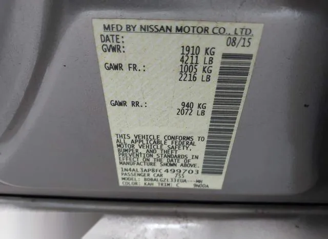 1N4AL3AP8FC499703 2015 2015 Nissan Altima- 2-5 S 9