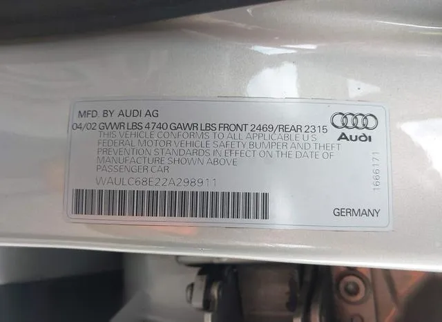 WAULC68E22A298911 2002 2002 Audi A4- 1-8T 9