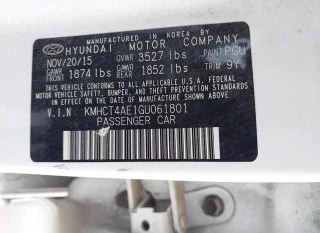 KMHCT4AE1GU061801 2016 2016 Hyundai Accent- SE 9