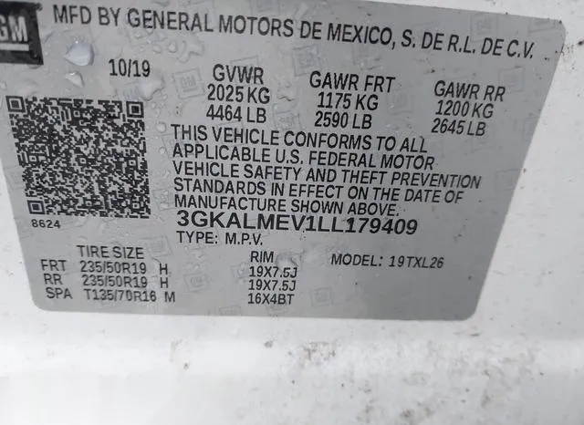 3GKALMEV1LL179409 2020 2020 GMC Terrain- Fwd Sle 9