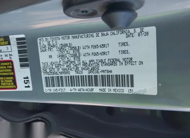 3TMDZ5BN0LM095092 2020 2020 Toyota Tacoma- Trd Sport 9