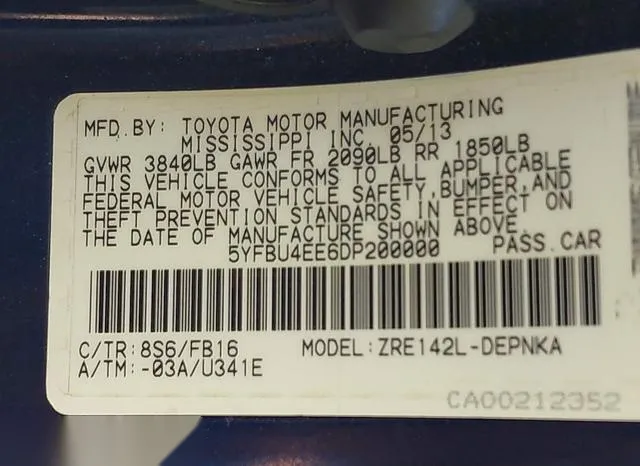 5YFBU4EE6DP200000 2013 2013 Toyota Corolla- LE 9