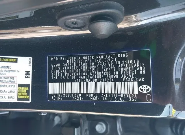 5YFEPMAE0MP217224 2021 2021 Toyota Corolla- LE 9