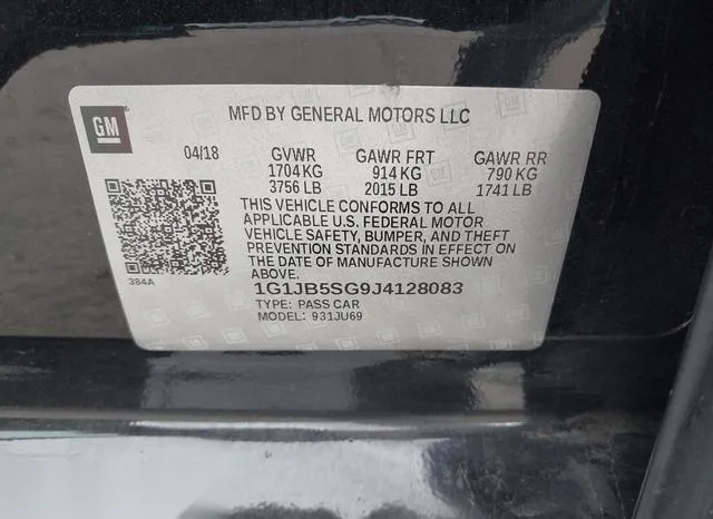 1G1JB5SG9J4128083 2018 2018 Chevrolet Sonic- Ls Auto 9