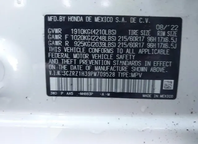 3CZRZ1H39PM709528 2023 2023 Honda HR-V- 2Wd Lx 9