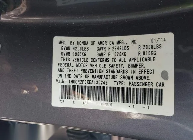 1HGCR2F3XEA130242 2014 2014 Honda Accord- LX 9