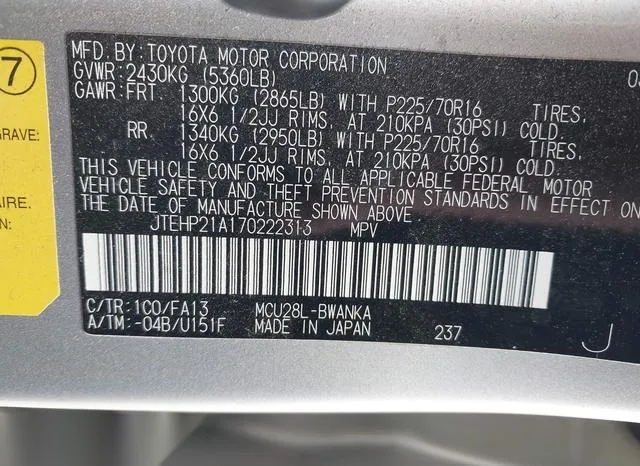 JTEHP21A170222313 2007 2007 Toyota Highlander- V6 9