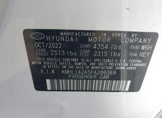 KMHL14JA5PA286369 2023 2023 Hyundai Sonata- Sel 9