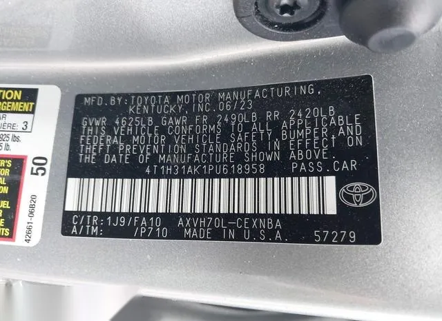 4T1H31AK1PU618958 2023 2023 Toyota Camry- Le Hybrid 9