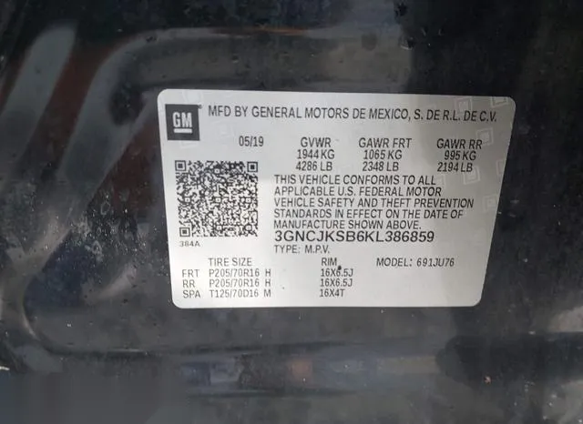 3GNCJKSB6KL386859 2019 2019 Chevrolet Trax- LS 9