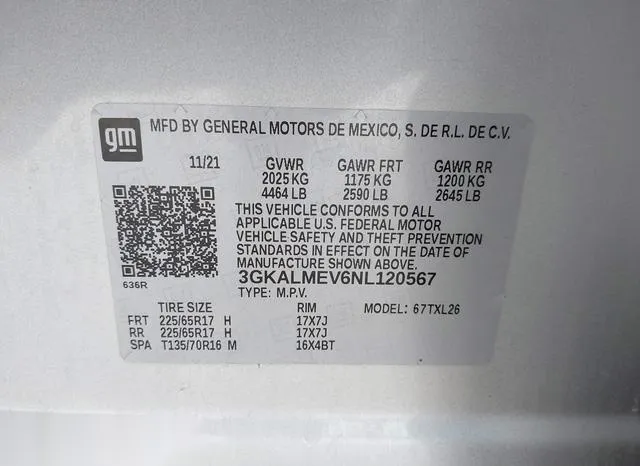 3GKALMEV6NL120567 2022 2022 GMC Terrain- Fwd Sle 9