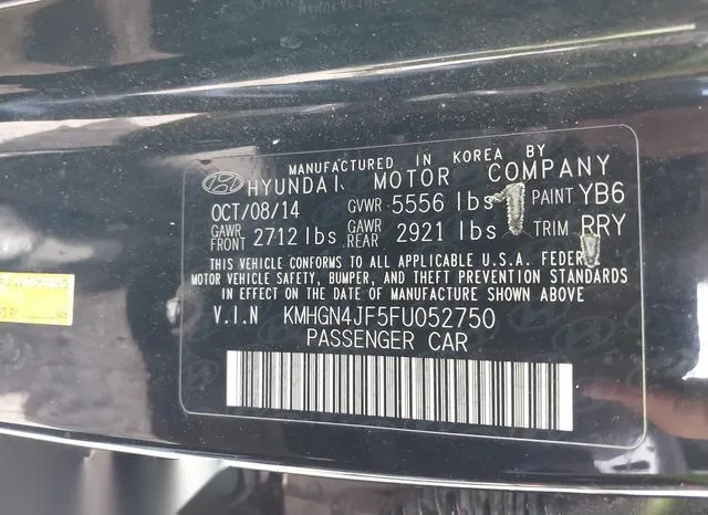 KMHGN4JF5FU052750 2015 2015 Hyundai Genesis- 5-0 9