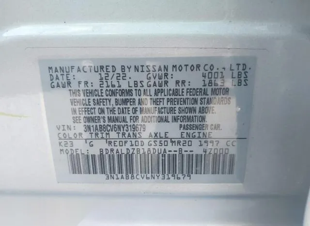 3N1AB8CV6NY319679 2022 2022 Nissan Sentra- Sv Xtronic Cvt 9