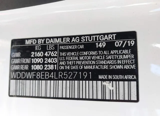 WDDWF8EB4LR527191 2020 2020 Mercedes-Benz C 300- 4Matic 9