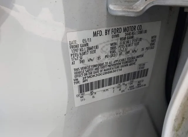 2FMDK3GC2BBB30114 2011 2011 Ford Edge- SE 9