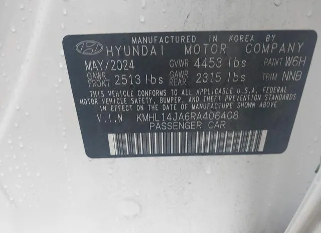 KMHL14JA6RA406408 2024 2024 Hyundai Sonata- Sel 9