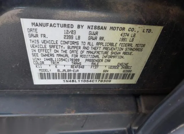 1N4BL11D54C178309 2004 2004 Nissan Altima- 3-5 SE 9