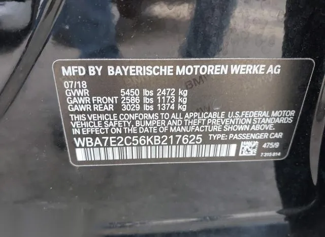 WBA7E2C56KB217625 2019 2019 BMW 7 Series- 740I 9