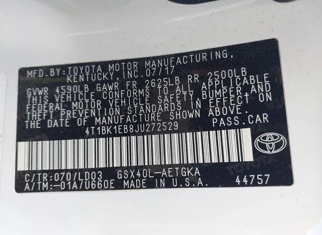 4T1BK1EB8JU272529 2018 2018 Toyota Avalon- Xle 9