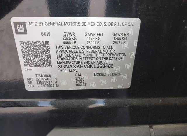 3GNAXKEV8KL368486 2019 2019 Chevrolet Equinox- LT 9