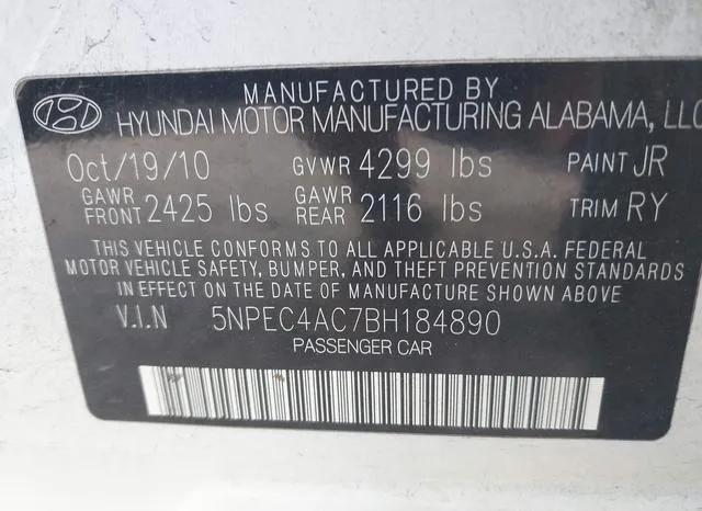 5NPEC4AC7BH184890 2011 2011 Hyundai Sonata- Limited 9