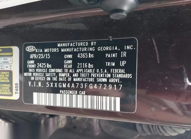 5XXGM4A73FG472917 2015 2015 KIA Optima- LX 9