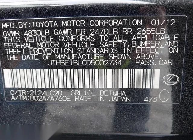 JTHBE1BL0D5002734 2013 2013 Lexus GS- 350 9