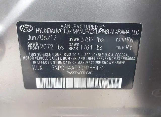 5NPDH4AE3DH188470 2013 2013 Hyundai Elantra- Limited 9