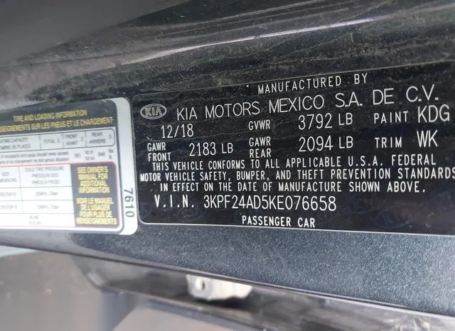 3KPF24AD5KE076658 2019 2019 KIA Forte- Lxs 9