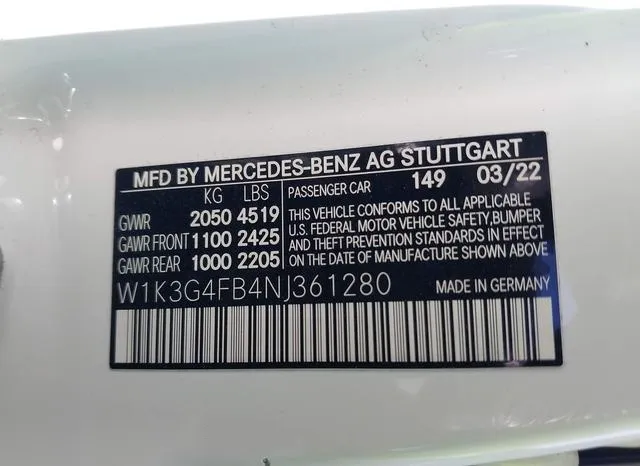 W1K3G4FB4NJ361280 2022 2022 Mercedes-Benz A 220- 4Matic 9