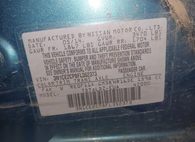 3N1CE2CP8FL352373 2015 2015 Nissan Versa- Note S -sr-/S Plu 9