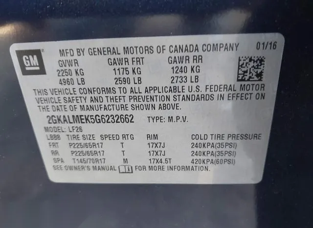 2GKALMEK5G6232662 2016 2016 GMC Terrain- Sle-1 9