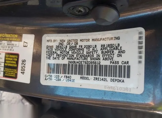 1NXBU40E79Z095612 2009 2009 Toyota Corolla- LE 9