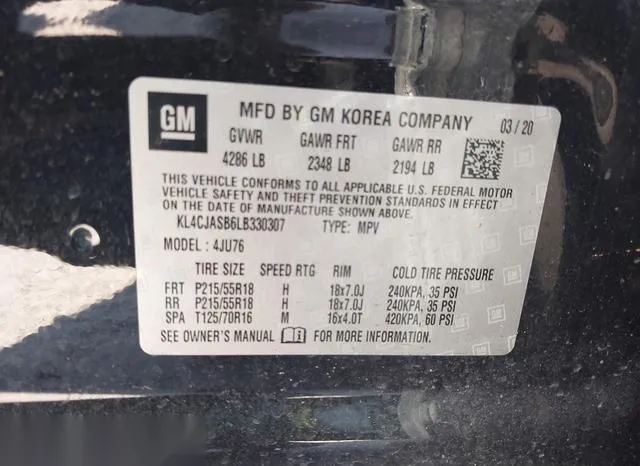 KL4CJASB6LB330307 2020 2020 Buick Encore- Fwd Preferred 9