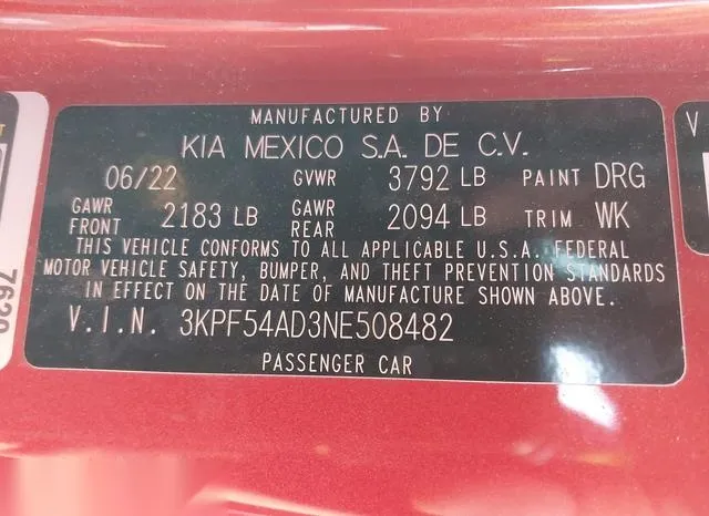 3KPF54AD3NE508482 2022 2022 KIA Forte- Gt-Line 9