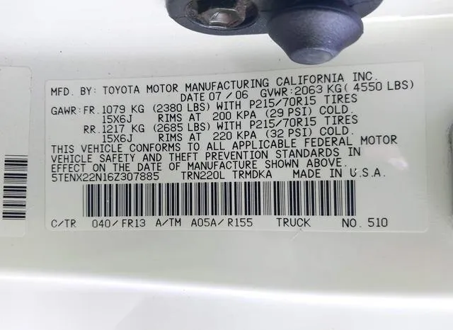 5TENX22N16Z307885 2006 2006 Toyota Tacoma 9