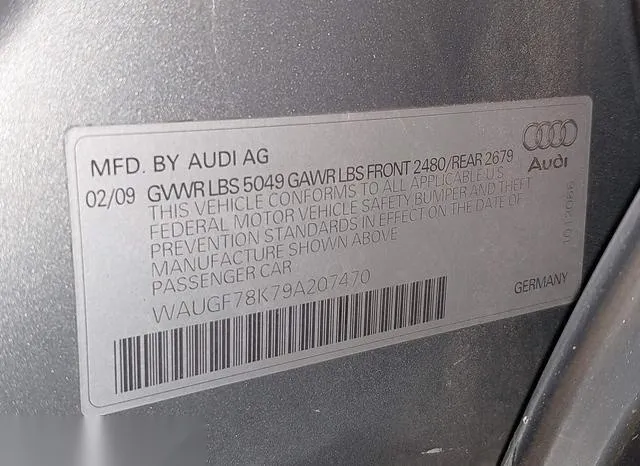 WAUGF78K79A207470 2009 2009 Audi A4- 2-0T Avant 9