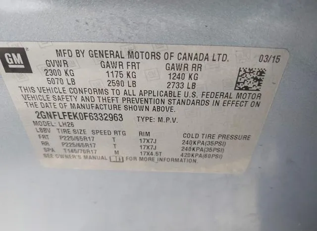 2GNFLFEK0F6332963 2015 2015 Chevrolet Equinox- 1LT 9