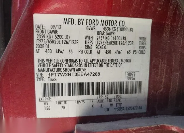 1FT7W2BT3EEA47288 2014 2014 Ford F-250- Lariat 9