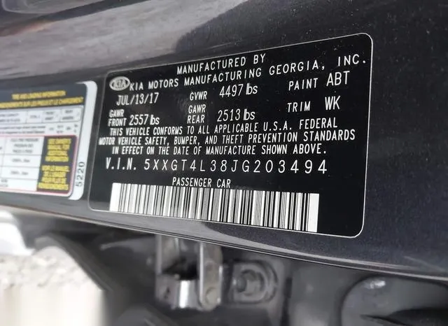 5XXGT4L38JG203494 2018 2018 KIA Optima- S 9