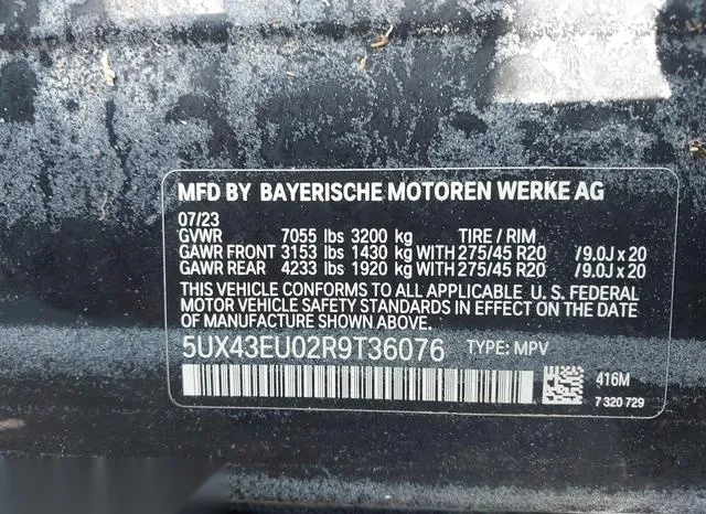 5UX43EU02R9T36076 2024 2024 BMW X5 Phev- Xdrive50E 9